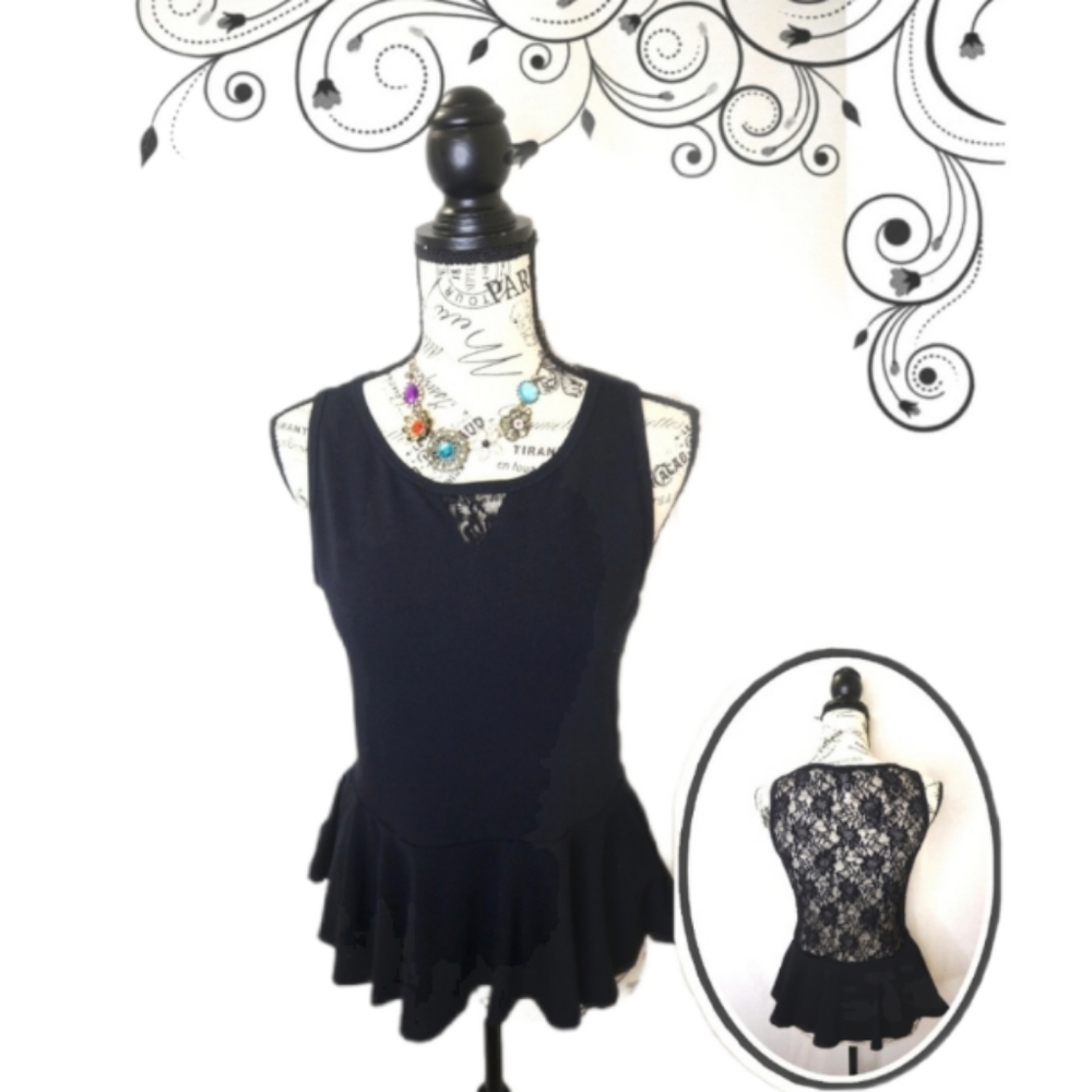 Color Story (NWOT) Black Ruffled Top